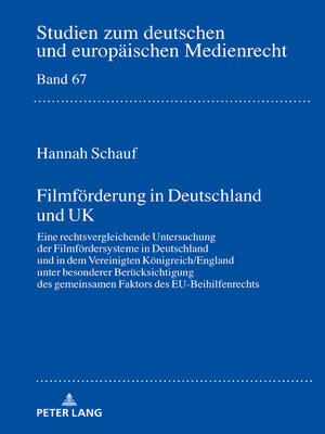cover image of Filmfoerderung in Deutschland und UK